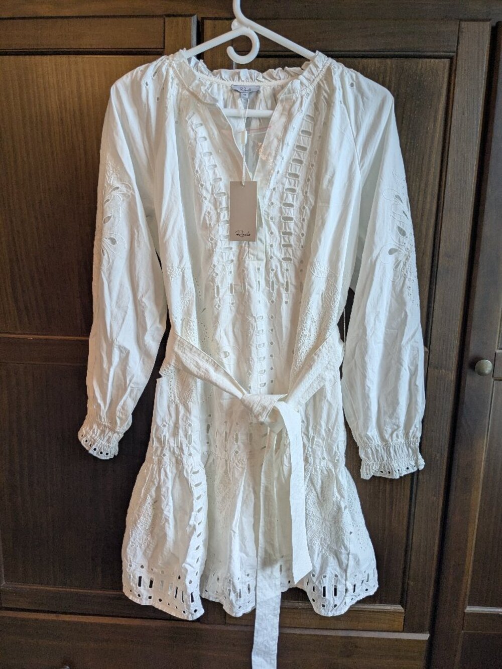 Rails Embroidered Belted Tunic Dress – White – Size M (NWT)